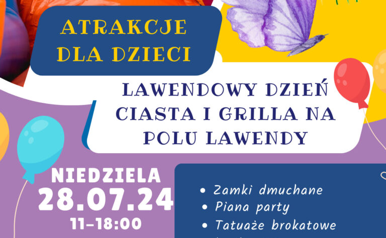 Lawendowy dzień ciasta i grilla na polu lawendy